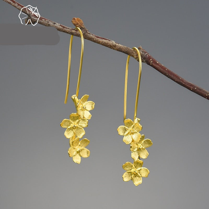 Collection of Wedding Fresh Elegant Flower Dangle Earrings in a gallery layout