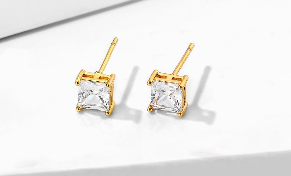Fashion Water Drop Zircon Stud Earrings