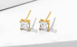 Collection of Fashion Water Drop Zircon Stud Earrings in a gallery layout