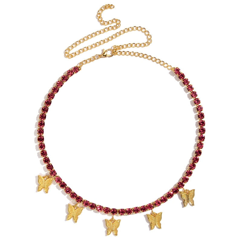 Collection of Shimmery Butterfly Choker Necklace in a gallery layout