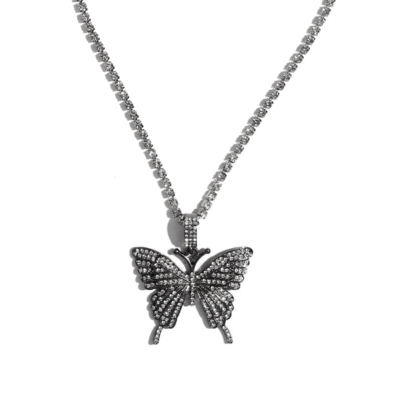 Collection of Shimmery Butterfly Choker Necklace in a gallery layout