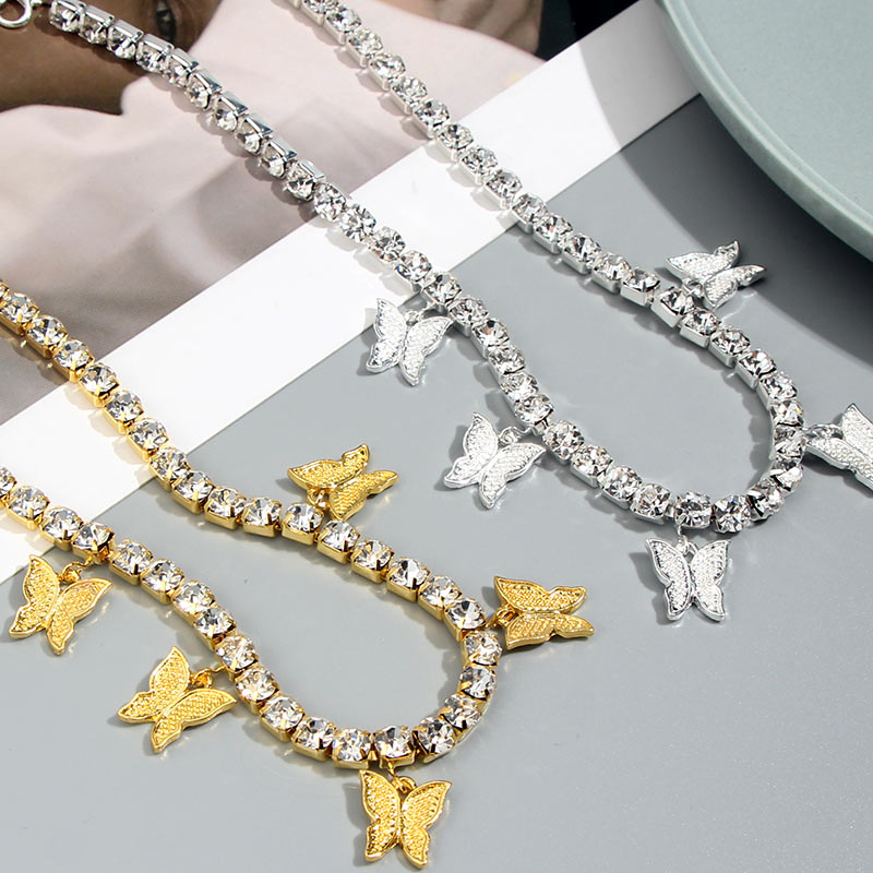 Collection of Shimmery Butterfly Choker Necklace in a gallery layout