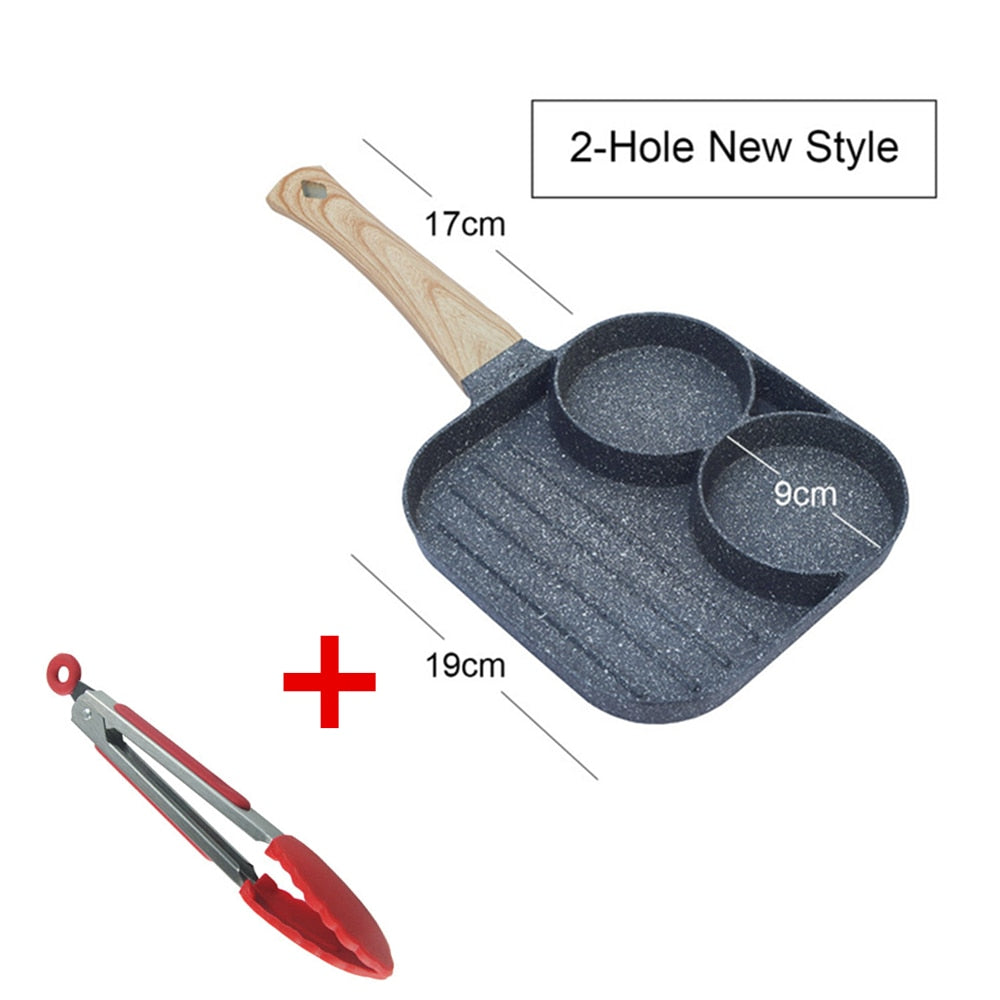 Collection of 2/4 Hole Frying Pot Pan Thickened Omelet Pan in a gallery layout