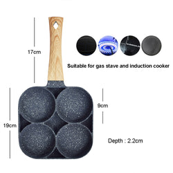 Collection of 2/4 Hole Frying Pot Pan Thickened Omelet Pan in a gallery layout