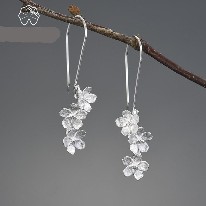 Collection of Wedding Fresh Elegant Flower Dangle Earrings in a gallery layout