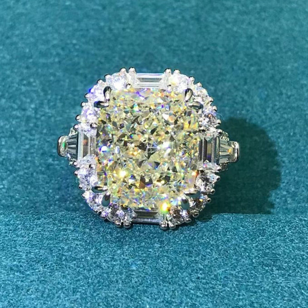 Collection of Silver Radiant Cut Ring in a gallery layout