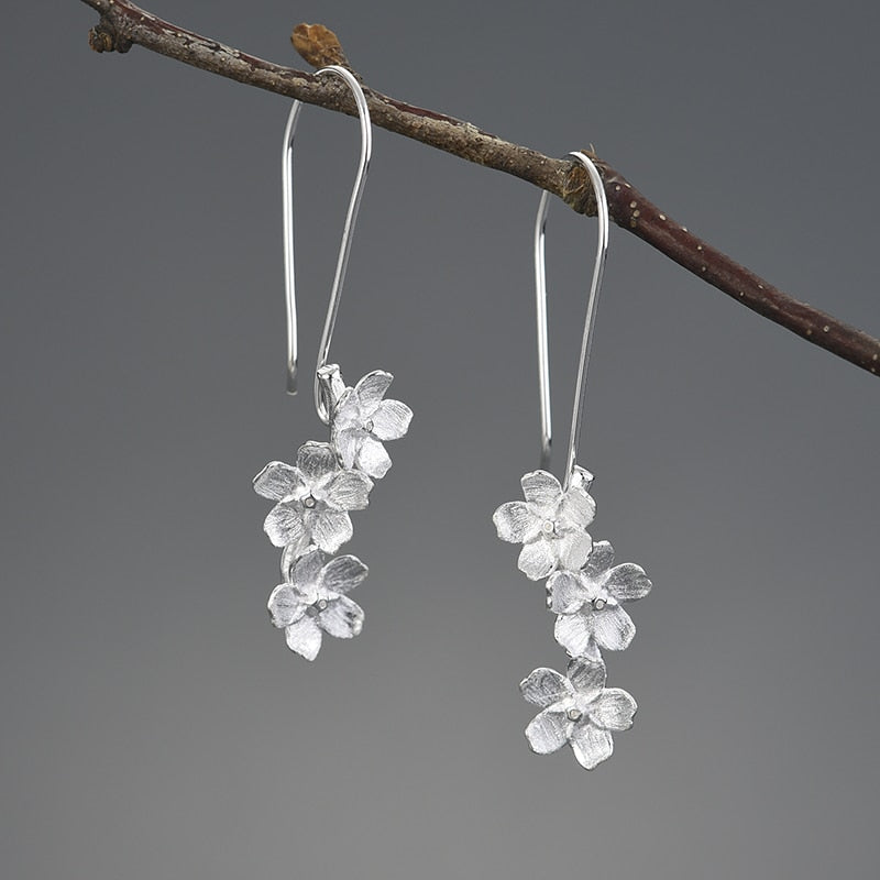 Wedding Fresh Elegant Flower Dangle Earrings
