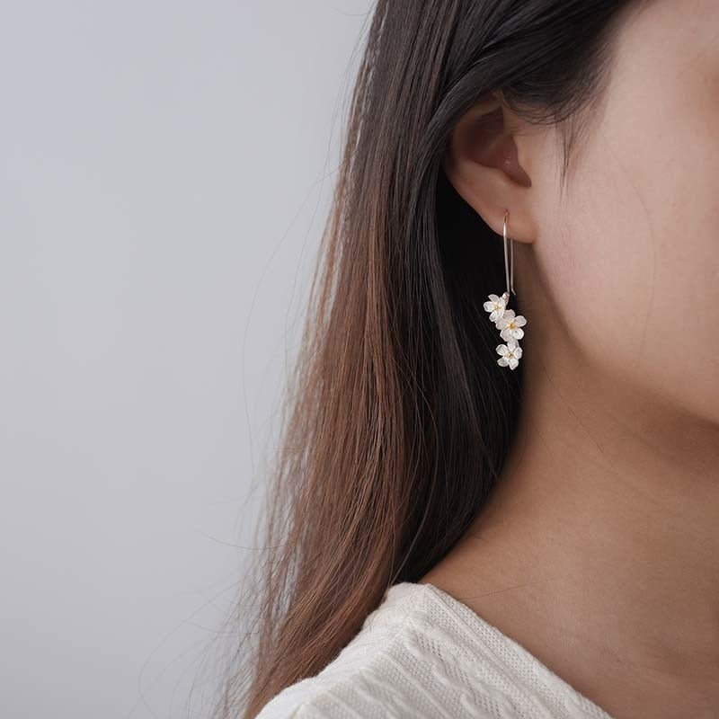 Wedding Fresh Elegant Flower Dangle Earrings