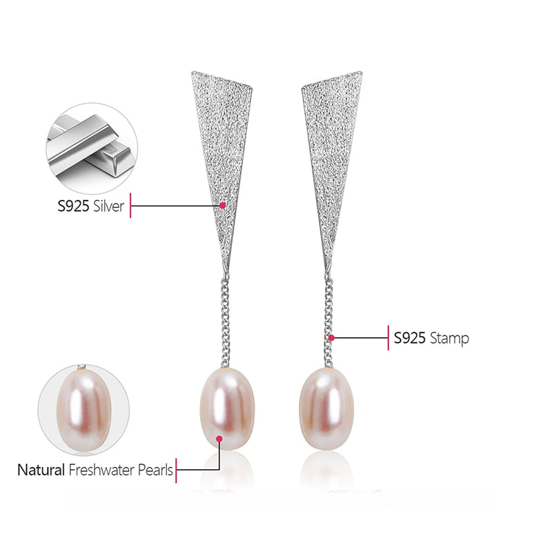 925 Sterling Silver Natural Pearl Earrings