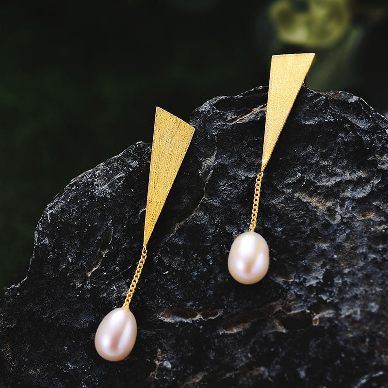 925 Sterling Silver Natural Pearl Earrings