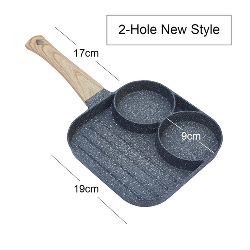 Collection of 2/4 Hole Frying Pot Pan Thickened Omelet Pan in a gallery layout