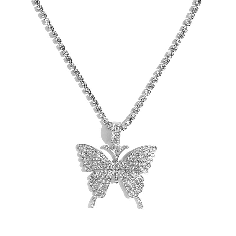 Shimmery Butterfly Choker Necklace