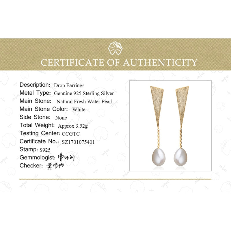 925 Sterling Silver Natural Pearl Earrings