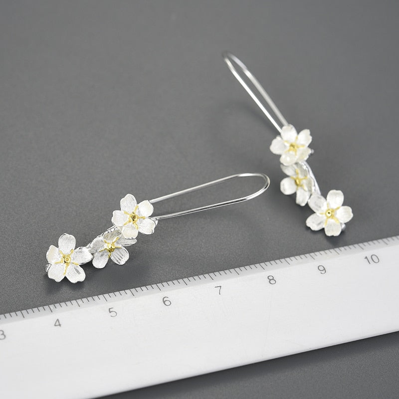 Collection of Wedding Fresh Elegant Flower Dangle Earrings in a gallery layout