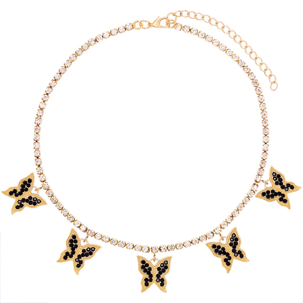 Collection of Shimmery Butterfly Choker Necklace in a gallery layout