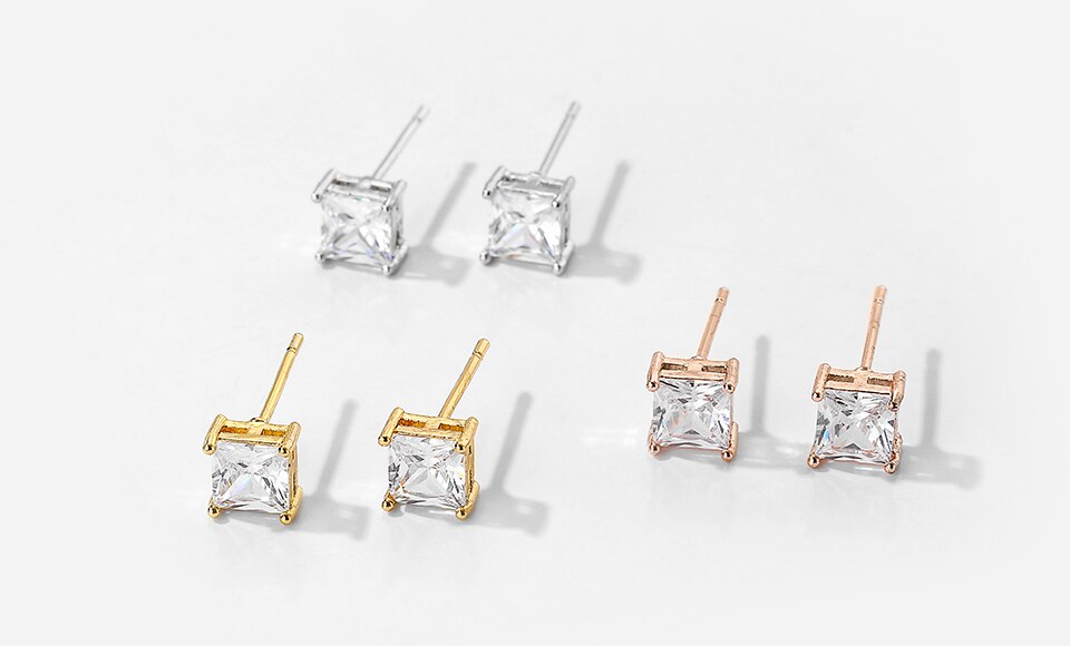 Collection of Fashion Water Drop Zircon Stud Earrings in a gallery layout