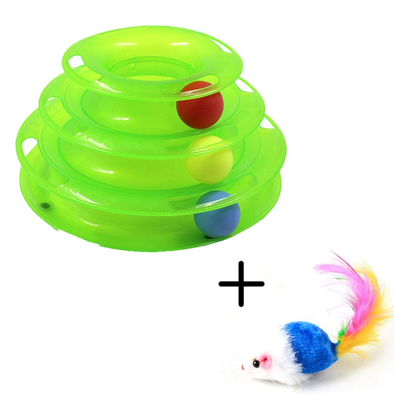 Collection of Three Levels Pet Cat Toy Tower in a gallery layout