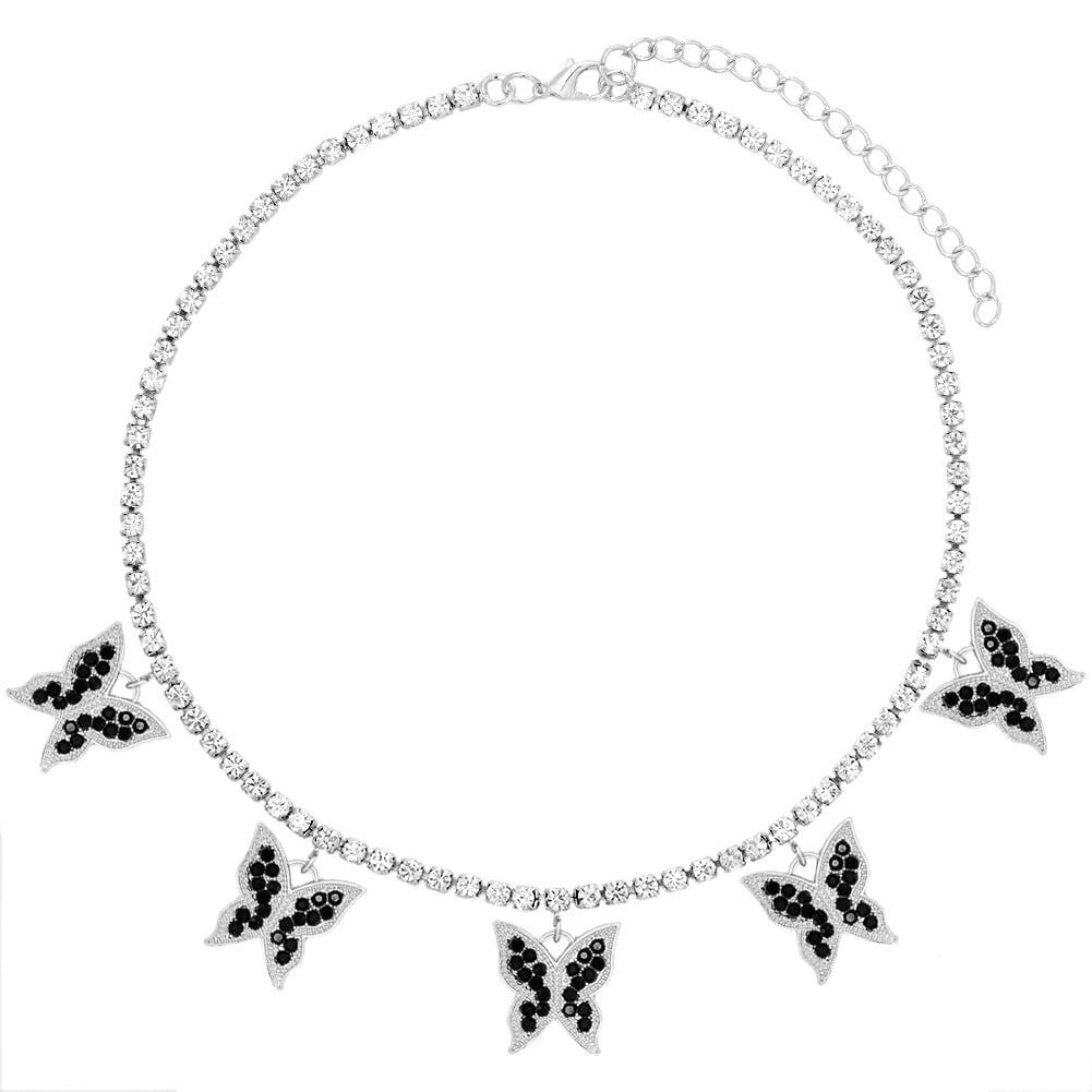 Shimmery Butterfly Choker Necklace