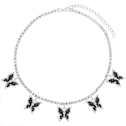 Collection of Shimmery Butterfly Choker Necklace in a gallery layout