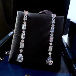 Collection of sterling silver Wedding Drop Earrings in a gallery layout