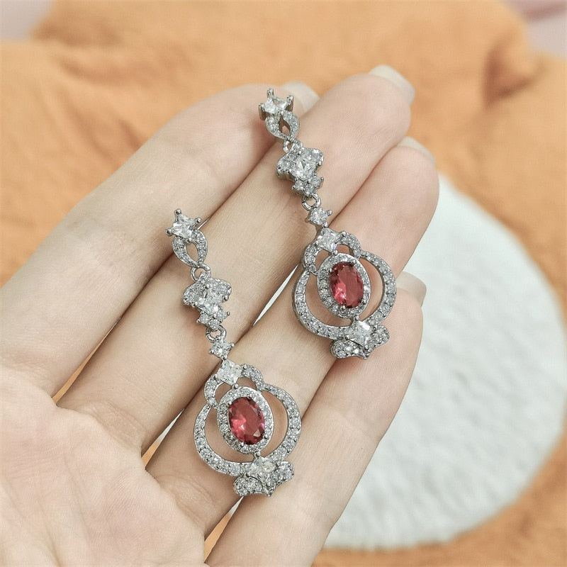 Collection of sterling silver Wedding Drop Earrings in a gallery layout