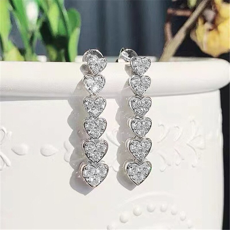 Collection of sterling silver Wedding Drop Earrings in a gallery layout
