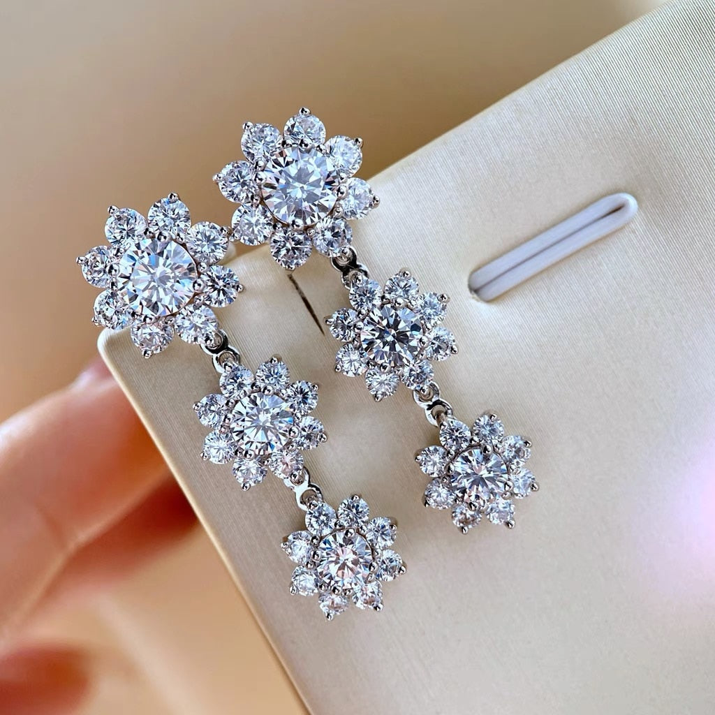 Collection of sterling silver Wedding Drop Earrings in a gallery layout