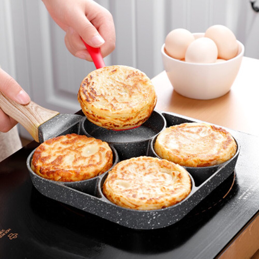 Collection of 2/4 Hole Frying Pot Pan Thickened Omelet Pan in a gallery layout
