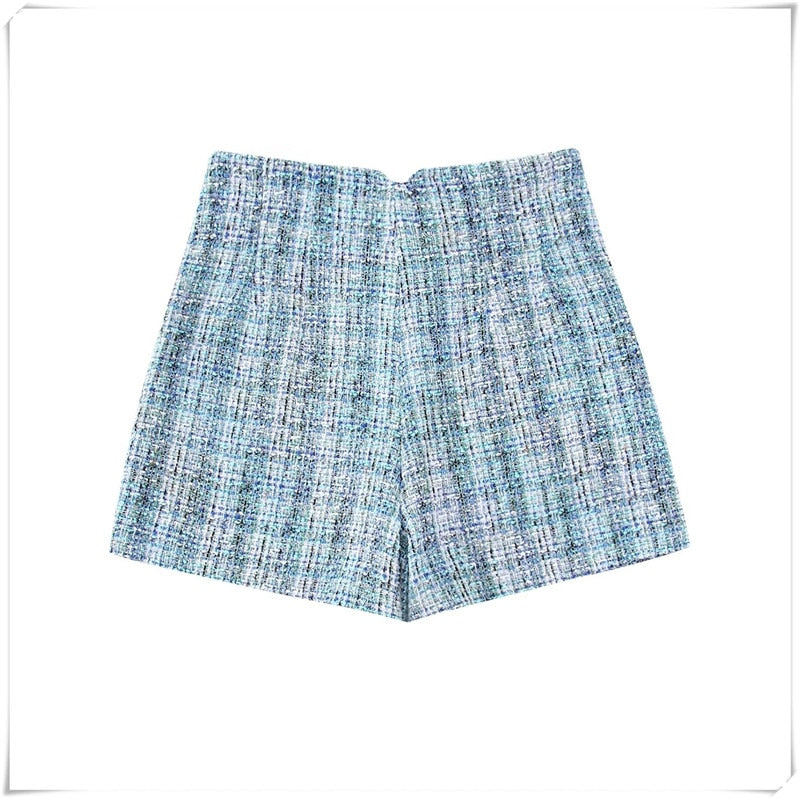 Collection of Blue Office Ladies Plaid Jacket Coat Winter in a gallery layout