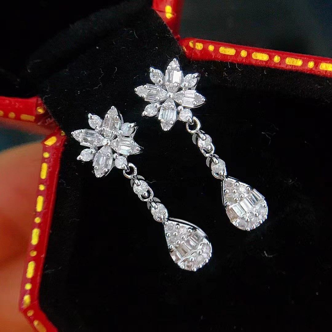 Collection of sterling silver Wedding Drop Earrings in a gallery layout