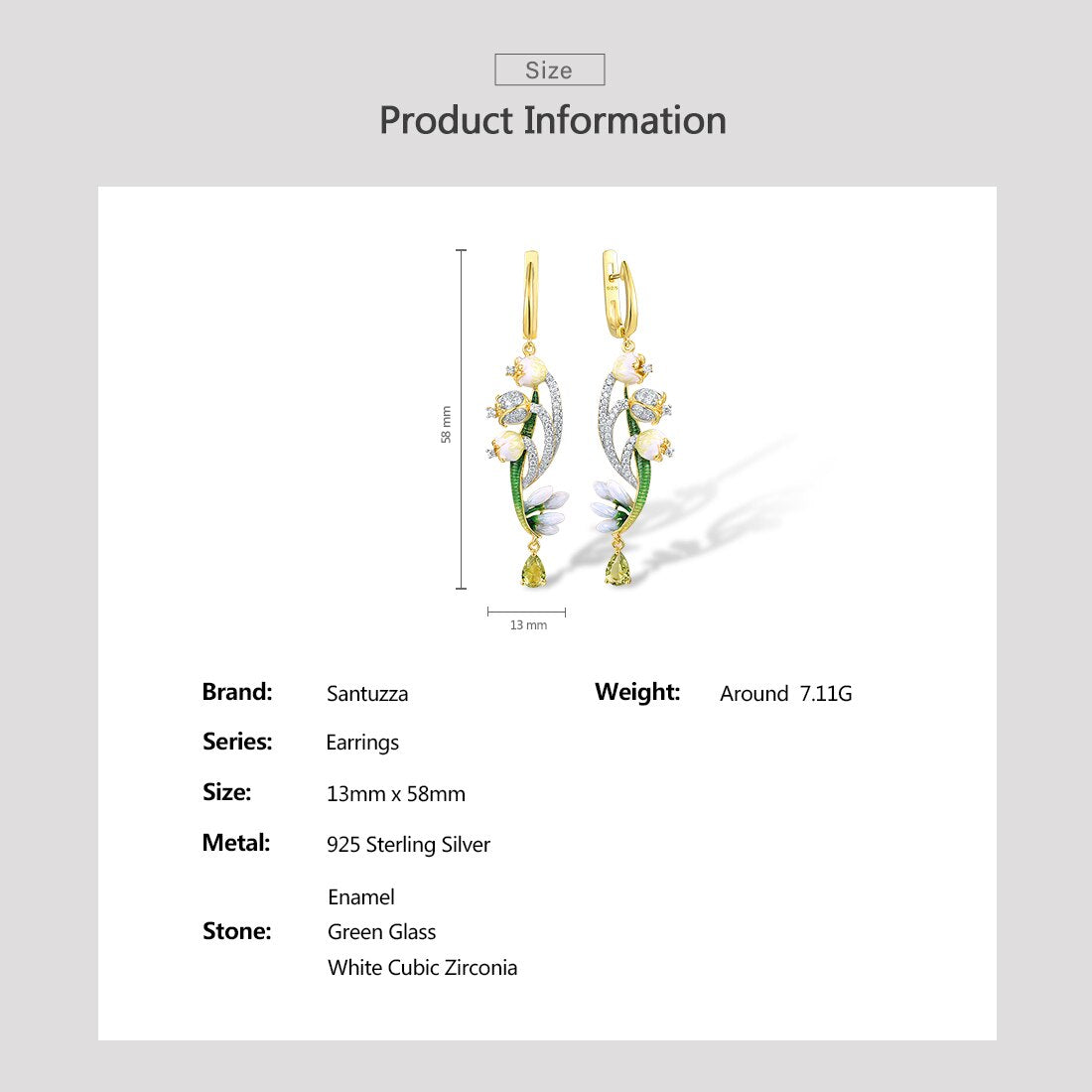 Sterling Silver Drop Earrings For Women
