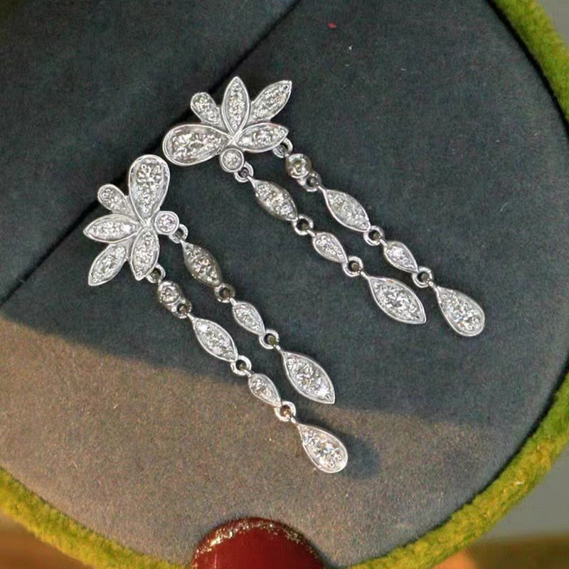 Collection of sterling silver Wedding Drop Earrings in a gallery layout