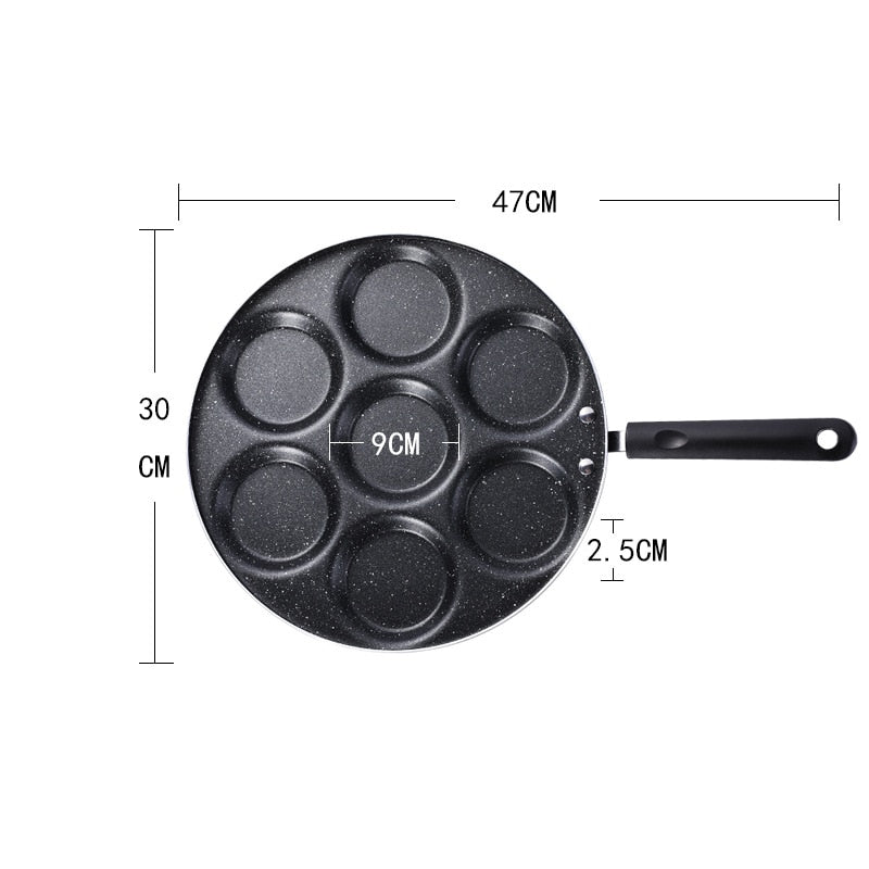 Collection of 2/4 Hole Frying Pot Pan Thickened Omelet Pan in a gallery layout