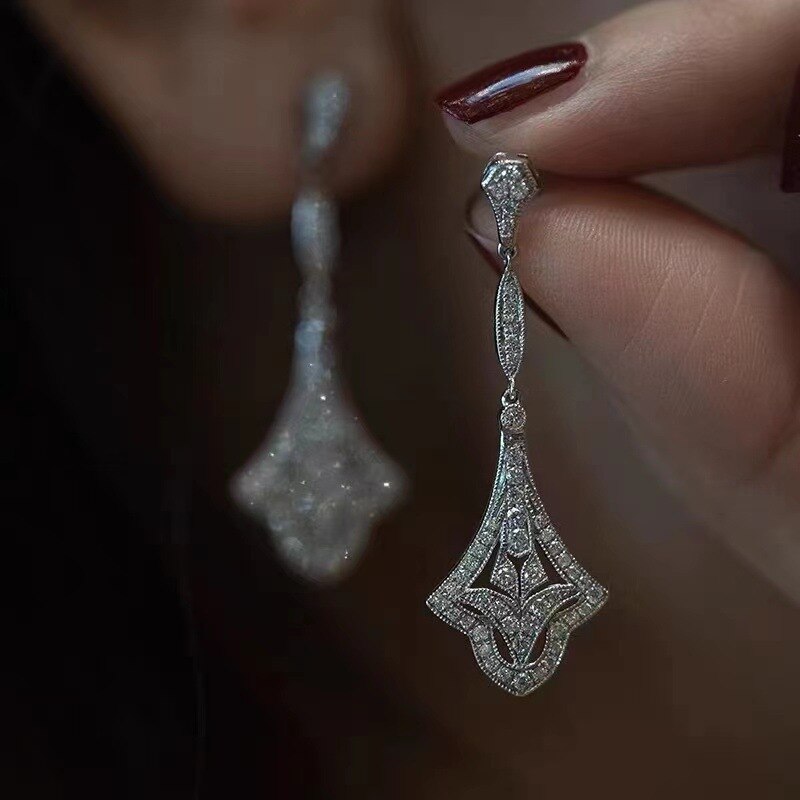 sterling silver Wedding Drop Earrings