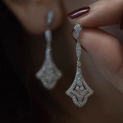 Collection of sterling silver Wedding Drop Earrings in a gallery layout