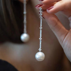 Collection of sterling silver Wedding Drop Earrings in a gallery layout