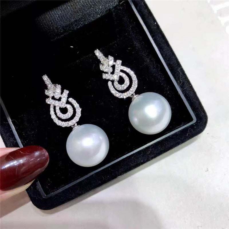 sterling silver Wedding Drop Earrings