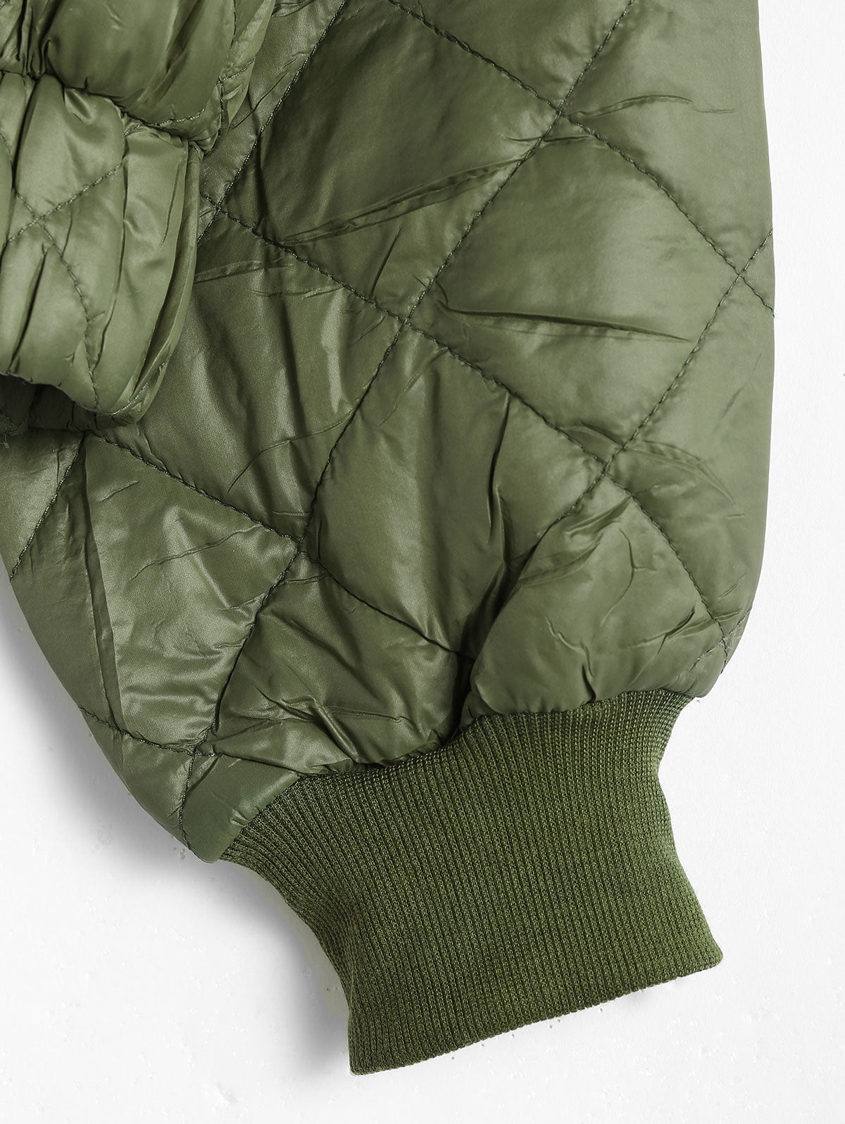 Collection of Quilted Drop Shoulder Bomber Jacket Women Winte in a gallery layout