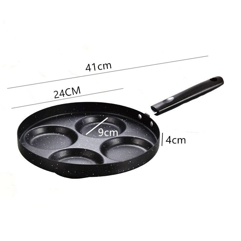 Collection of 2/4 Hole Frying Pot Pan Thickened Omelet Pan in a gallery layout