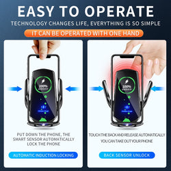 Collection of Automatic 15W Qi Car Wireless Charger in a gallery layout