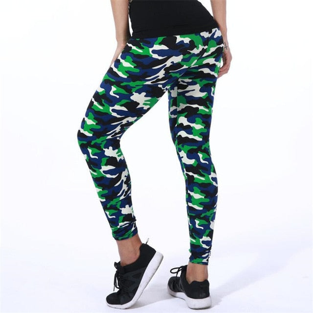 Collection of New Fashion Camouflage Printing Elasticity Leggings in a gallery layout
