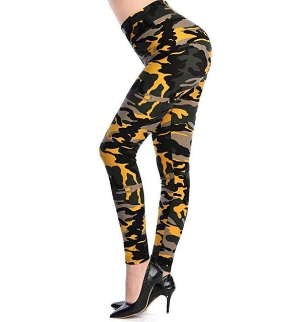 Collection of New Fashion Camouflage Printing Elasticity Leggings in a gallery layout