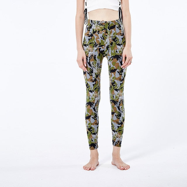 Collection of New Fashion Camouflage Printing Elasticity Leggings in a gallery layout