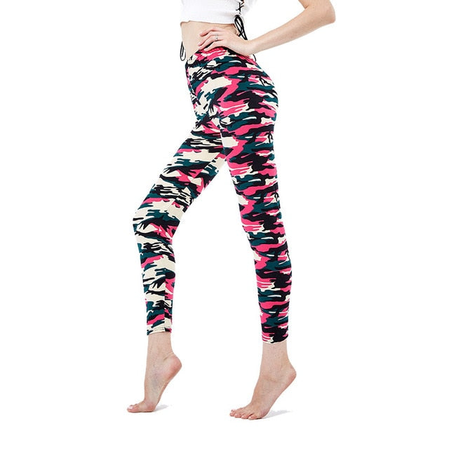 Collection of New Fashion Camouflage Printing Elasticity Leggings in a gallery layout
