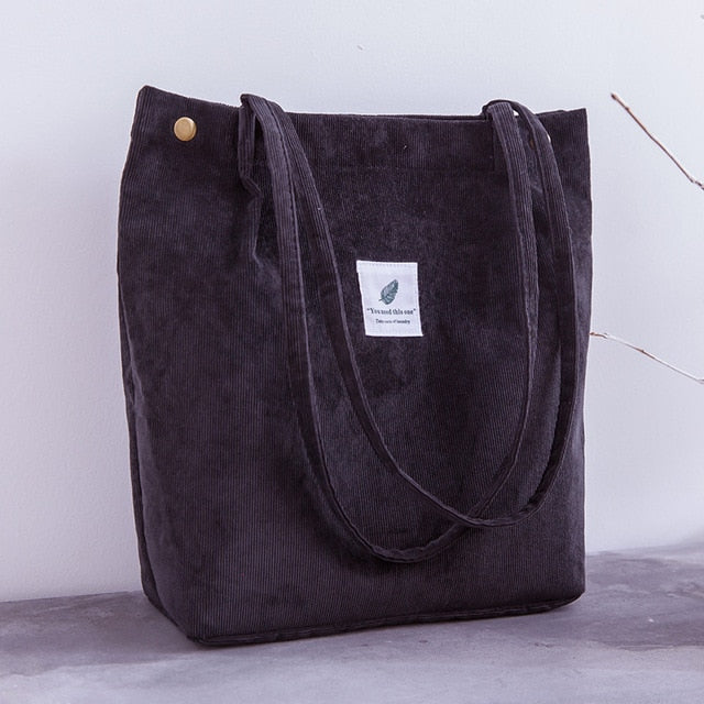 Women Corduroy Shopping Bag