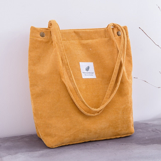 Women Corduroy Shopping Bag