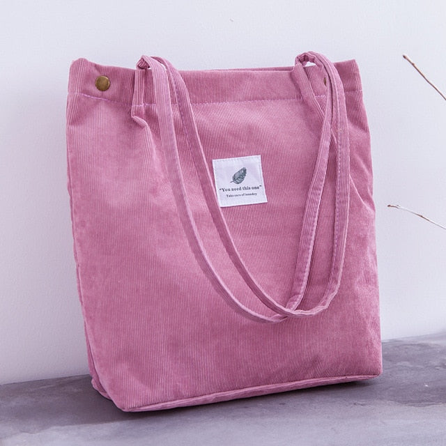 Women Corduroy Shopping Bag