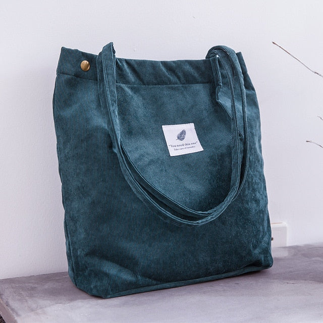 Women Corduroy Shopping Bag