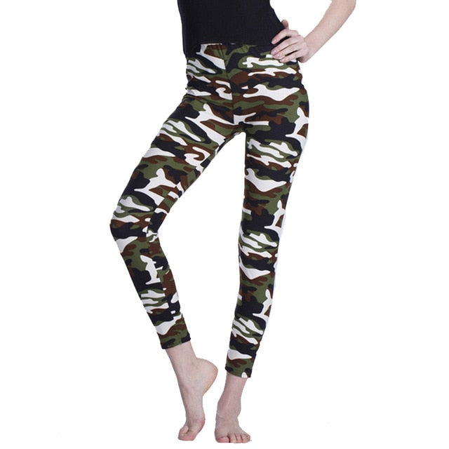 Collection of New Fashion Camouflage Printing Elasticity Leggings in a gallery layout